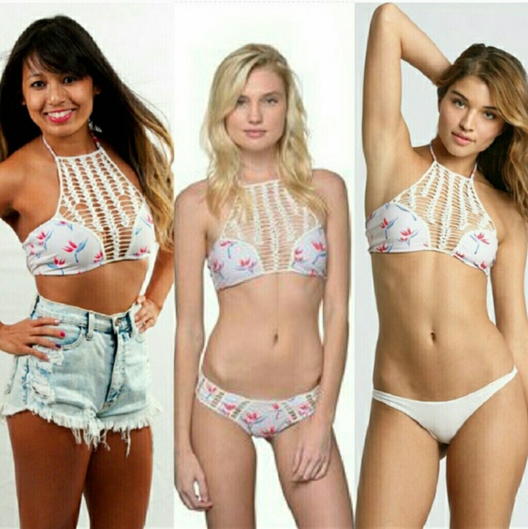 New acacia bird of paradise Panama bikini top P XS - Picture 1 of 6
